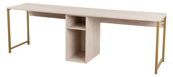 Twin Study Desk - travertin/arany íróasztal