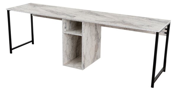 Twin Study Desk - frézia márvány/fekete íróasztal
