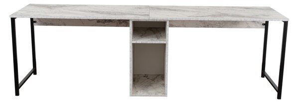 Twin Study Desk - frézia márvány/fekete íróasztal