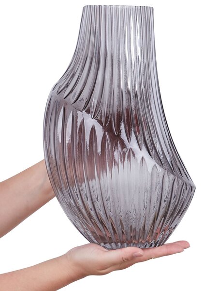 Virágtartó váza MYRSINA Üveg 36 cm Szürke