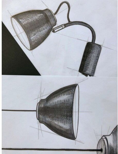 Fali Lámpa Halo Design, Szürke, Fém