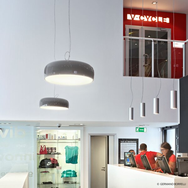 Függőlámpa FLOS, Smithfield, dimmable, Szürke, Nappali, Fém, Dizájn