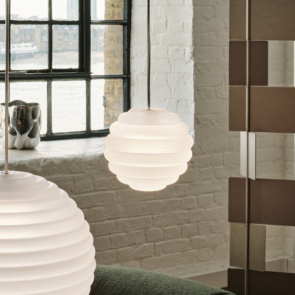 Függőlámpa Tom Dixon, Press Sphere, dimmable, Fehér, Nappali, Üveg, Dizájn