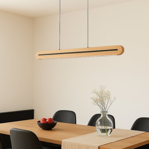 Függőlámpa Lucande, Darnor, dimmable, Fa, Étkező, Fa, Modern