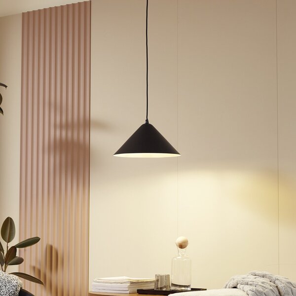Függőlámpa Lindby, Clarine, dimmable, Fekete, Étkező, Fém, Modern
