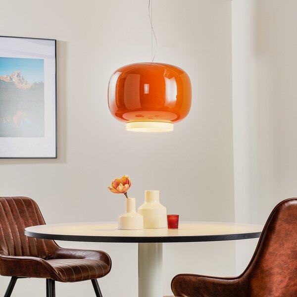 Függőlámpa Foscarini, Chouchin 1, dimmable, Narancs, Konyha, Üveg, Dizájn