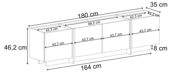 Lowen TV-állvány, 180 cm – TR632NRD1109