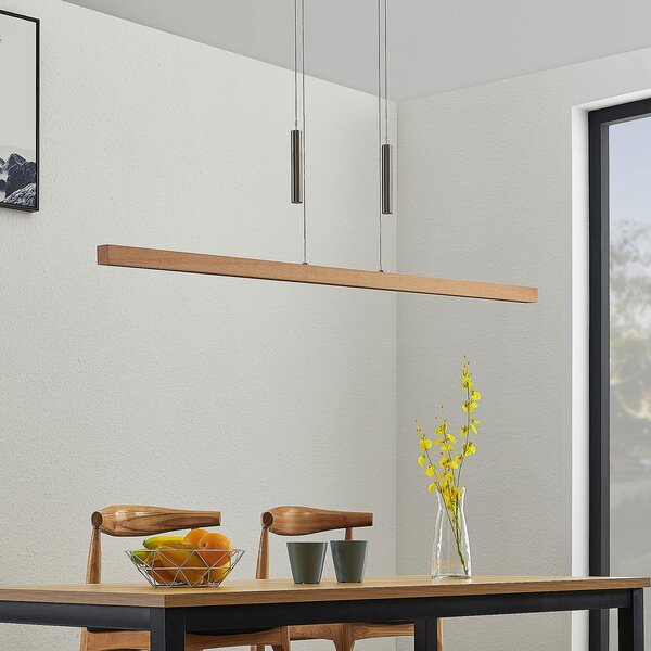 Függőlámpa Lucande, Tamlin, dimmable, Fa, Nappali, Fa, Modern