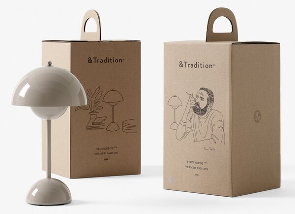 Asztali lámpa &Tradition, Flowerpot VP9, dimmable, Szürke, Nappali, Műanyag, Dizájn