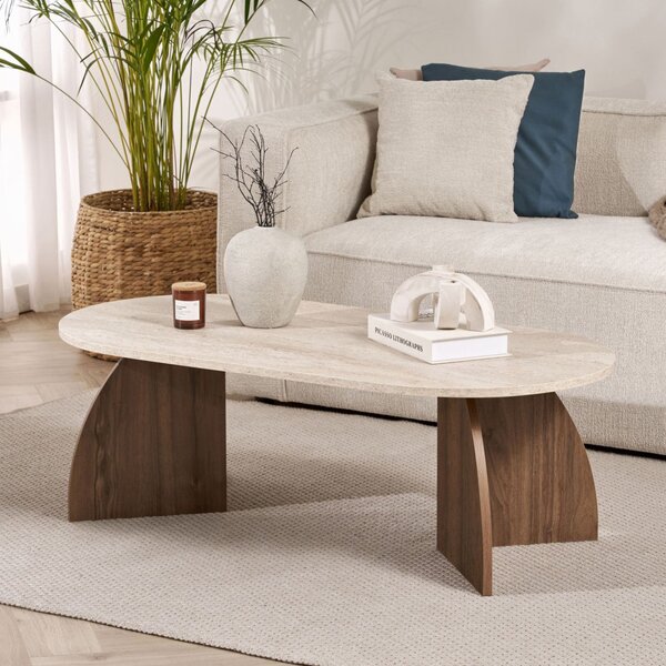 Melina travertin–velencei dió dohányzóasztal