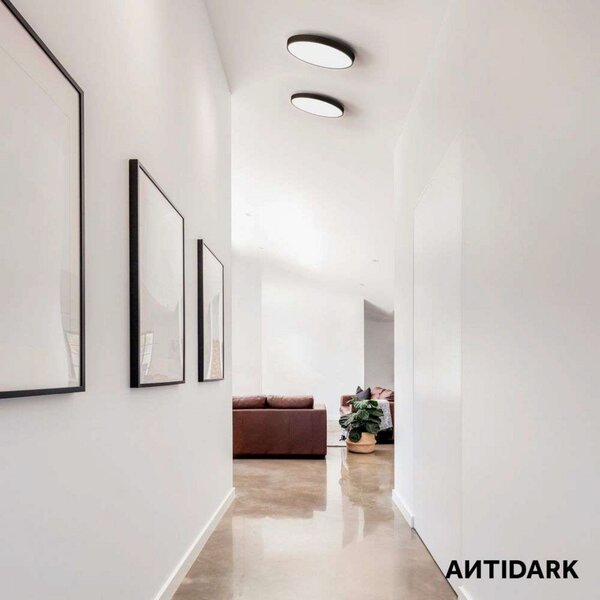 Mennyezeti Lámpa ANTIDARK, dimmable, Fekete, Nappali, Alumínium