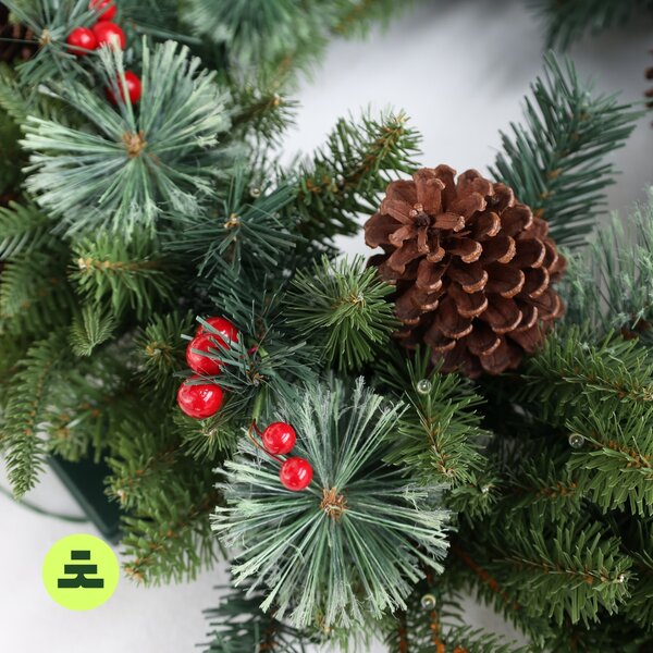 Karácsonyi koszorú Díszített 50 LED 60 cm