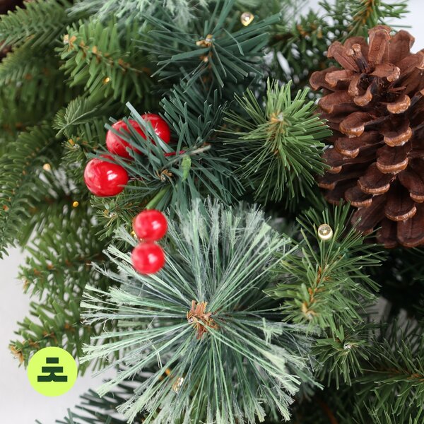 Karácsonyi koszorú Díszített 50 LED 60 cm