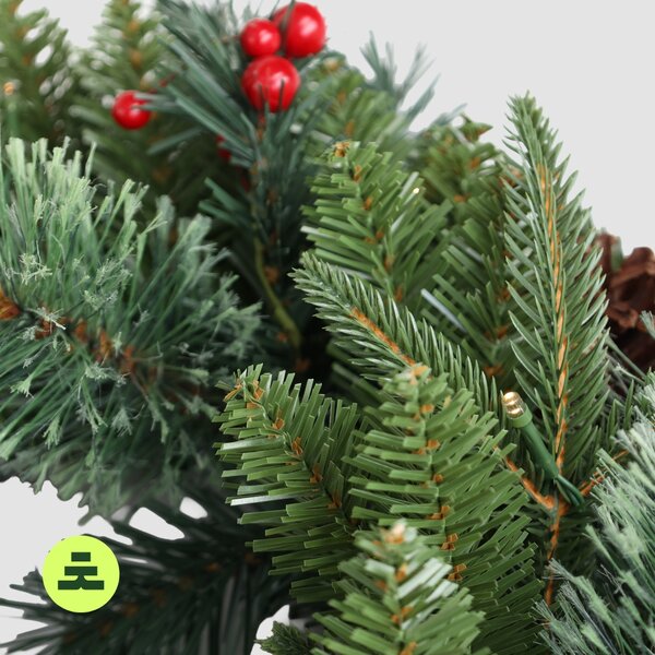 Karácsonyi koszorú Díszített 50 LED 60 cm