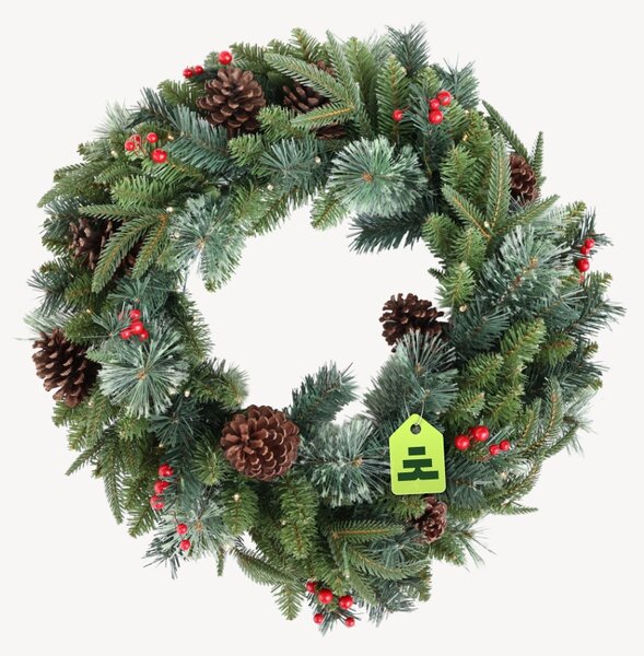 Karácsonyi koszorú Díszített 50 LED 60 cm