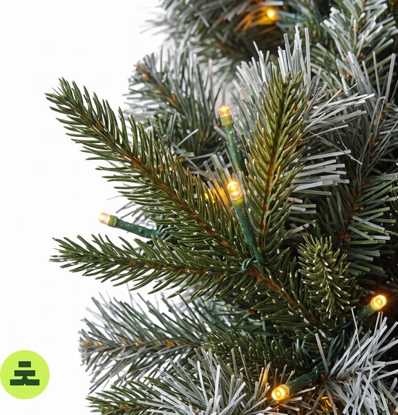 Havas díszített karácsonyi koszorú 50 LED
