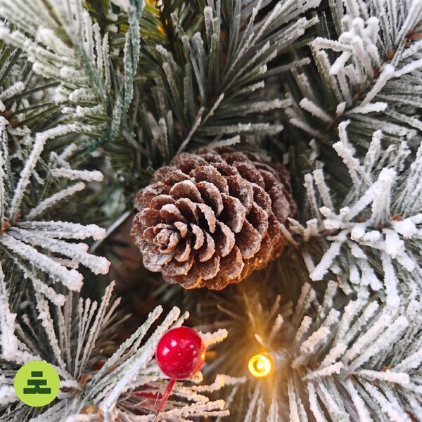 Havas díszített girland 50 LED 180 cm