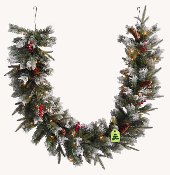 Havas díszített girland 50 LED 180 cm