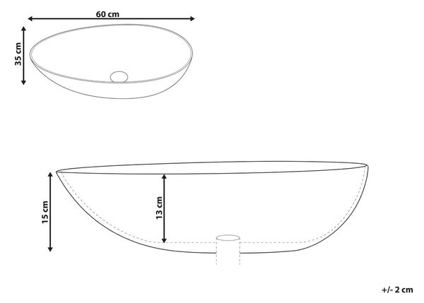 Pultra helyezhető mosdókagyló SAUZAL Fehér 60 x 35 cm