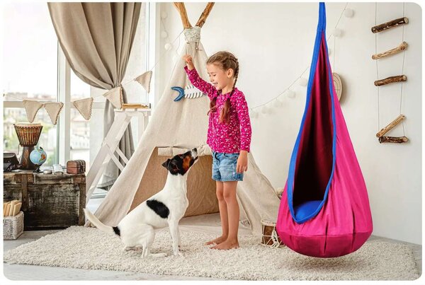 NeoSport egyszemélyes Csepphinta, párnás, 140x55 cm, 80 kg - Rózsaszín