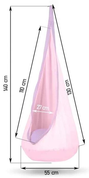 NeoSport egyszemélyes Csepphinta, párnás, 140x55 cm, 80 kg - Rózsaszín