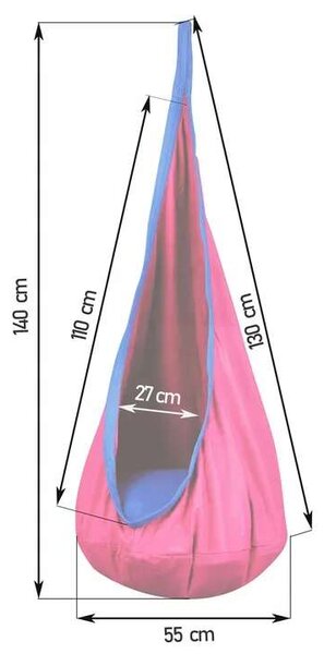 NeoSport egyszemélyes Csepphinta, párnás, 140x55 cm, 80 kg - Rózsaszín
