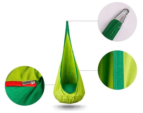 NeoSport egyszemélyes Csepphinta, párnás, 140x55 cm, 80 kg - Zöld