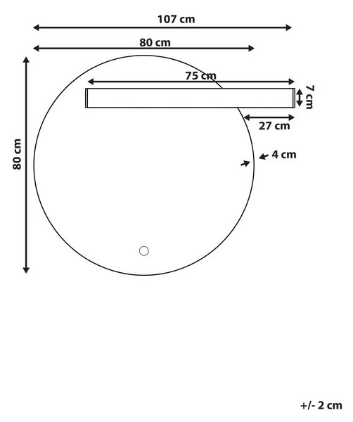 LED fürdőszobai tükör ANOST 107 cm 90 cm Ezüst