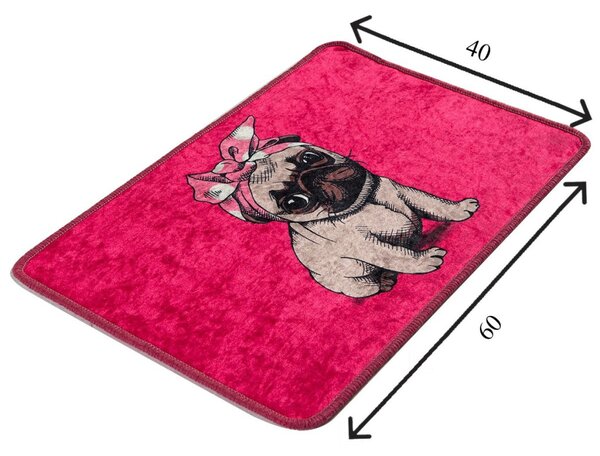 Pink Pug fürdőszobai szőnyeg
