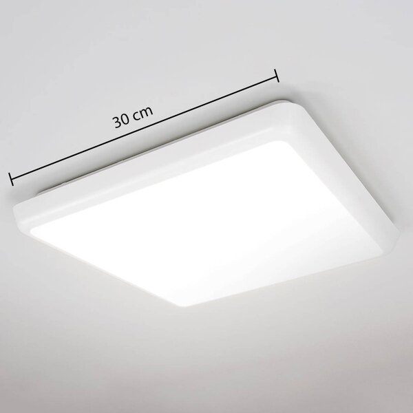 Arcchio LED mennyezeti lámpa Augustin, 30 x cm, fehér, IP54, Fehér / opál, Fürdőszoba, Műanyag, Modern