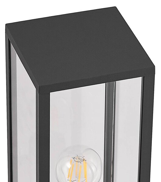 Lindby Peldar talapzati világítás, antracit/átlátszó, magasság 40 cm, üveg, dimmelhető, Fekete, Alumínium, Modern