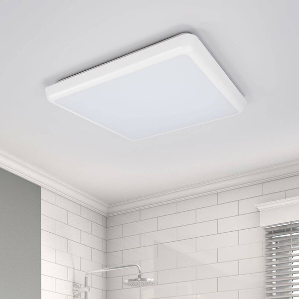 Arcchio LED mennyezeti lámpa Augustin, 30 x cm, fehér, IP54, Fehér / opál, Fürdőszoba, Műanyag, Modern