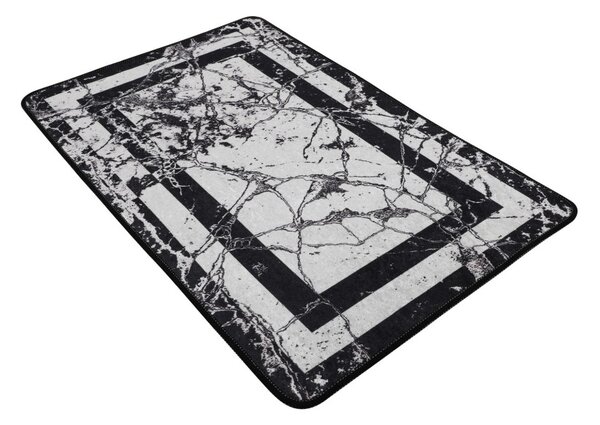 Marmor fekete fürdőszobai szőnyeg 70 × 120 cm