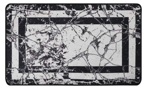 Marmor fekete fürdőszobai szőnyeg 70 × 120 cm