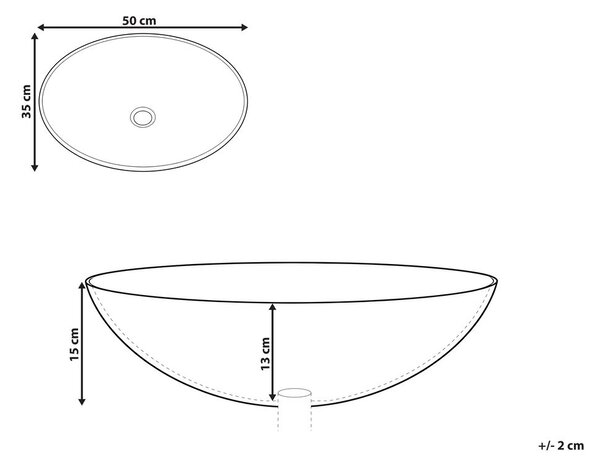 Pultra helyezhető mosdókagyló CALETE Fehér 50 x 35 cm
