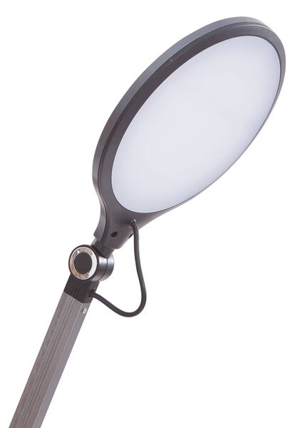 Lindby LED-es asztali lámpa Nyxaris, szürke, fém, CCT, 50 cm, dimmelhető, Alu / szürke / cink, Dolgozószoba / Iroda, Műanyag, Modern