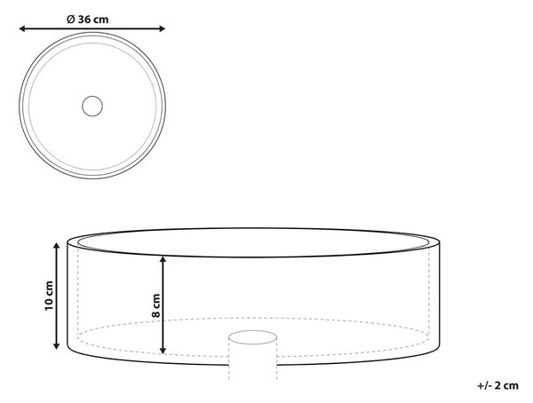 Pultra helyezhető mosdókagyló SALITRAL Fehér ⌀ 36 cm