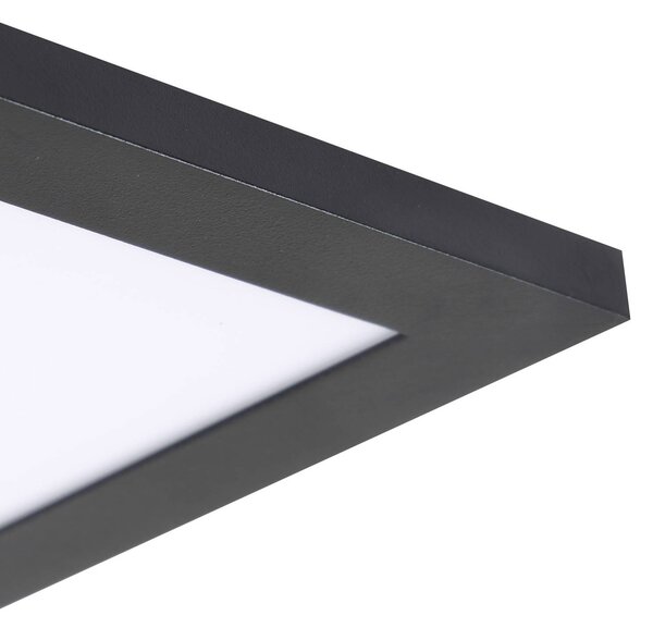 Lindby LED panel Enhife, fekete, 30 x cm, fém, 4,000K, Fekete, Dolgozószoba / Iroda, Modern