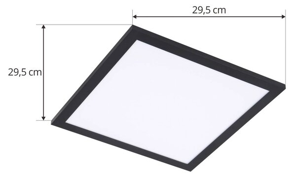 Lindby LED panel Enhife, fekete, 30 x cm, fém, 4,000K, Fekete, Dolgozószoba / Iroda, Modern