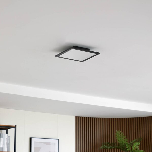 Lindby LED panel Enhife, fekete, 30 x cm, fém, 4,000K, Fekete, Dolgozószoba / Iroda, Modern