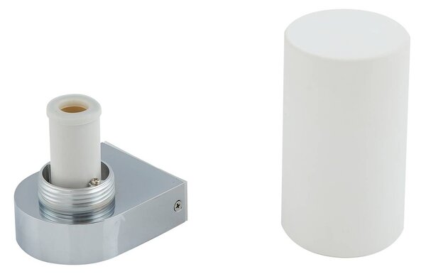 Lucande Basolo fürdőszobai fali lámpa, króm, magasság 17,2 cm, üveg, dimmelhető, Króm / ezüst, Fürdőszoba, fém, Modern