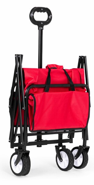 Wózek plażowy transportowy ogrodowy składany czerwony 48x90 cm multigarden