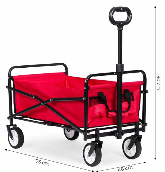 Wózek plażowy transportowy ogrodowy składany czerwony 48x90 cm multigarden
