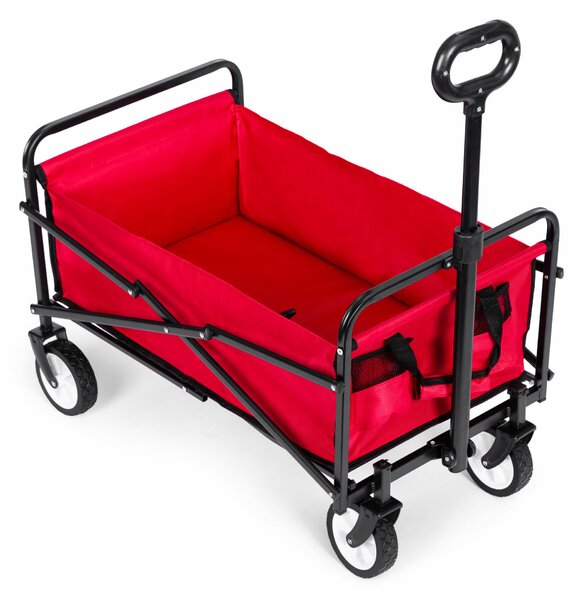 Wózek plażowy transportowy ogrodowy składany czerwony 48x90 cm multigarden