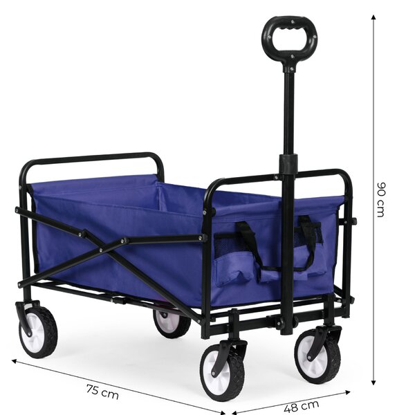 Wózek plażowy transportowy ogrodowy składany niebieski 48x90 cm multigarden