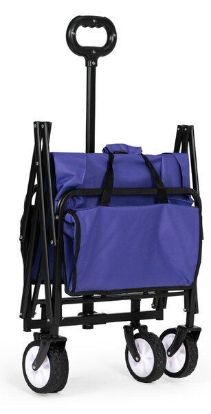 Wózek plażowy transportowy ogrodowy składany niebieski 48x90 cm multigarden
