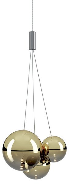 Függőlámpa Lodes, dimmable, Arany / Sárgaréz, Étkező, Üveg