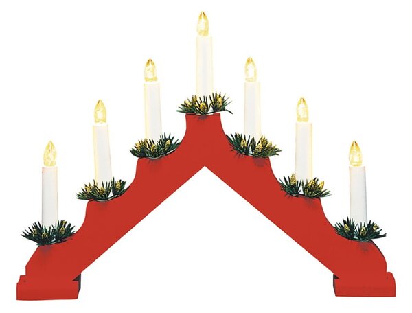 Piros fénydekoráció karácsonyi mintával Ola – Markslöjd