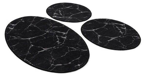 Marble fekete fürdőszobai szőnyeg