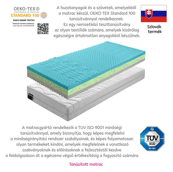 KONDELA Matrac, habszivacs, 95x200, BE KATARÍNA 10 NEW
